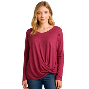 Panilli Purple Top Women's Large Lace Up Back Pocket